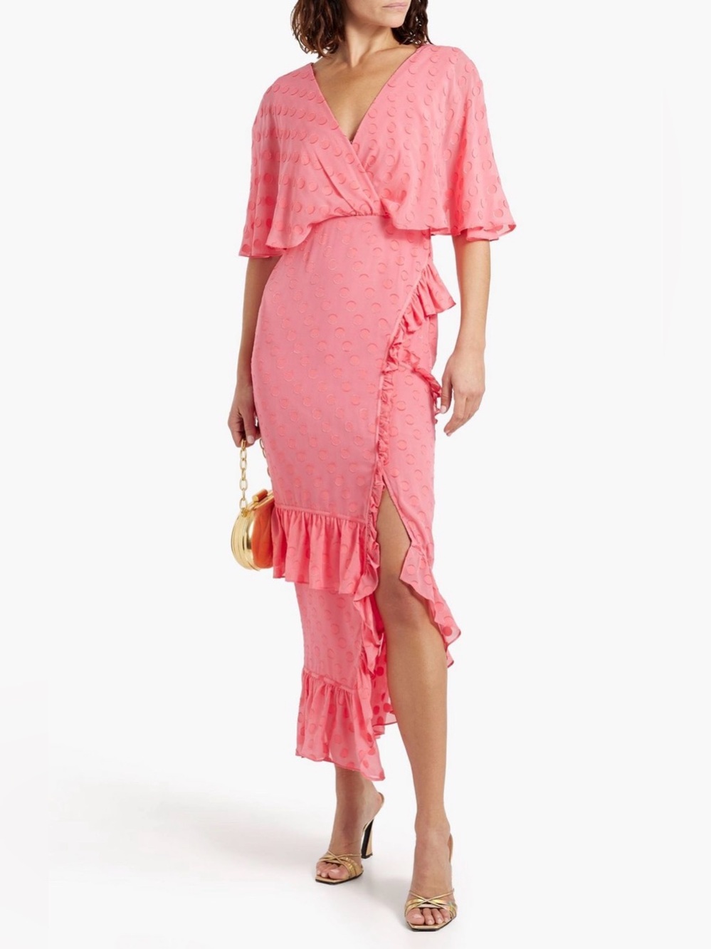 Saloni silk blend maxi dress size 8